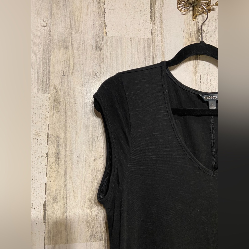 Toad & Co Black Drawstring Samba Muse Midi Dress Large - Picture 3 of 10